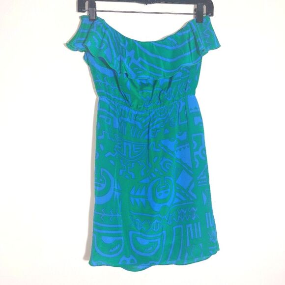 Amanda Uprichard Women's 100% Silk Off The Shoulders Vacation Mini Dress EUC P - Picture 6 of 9